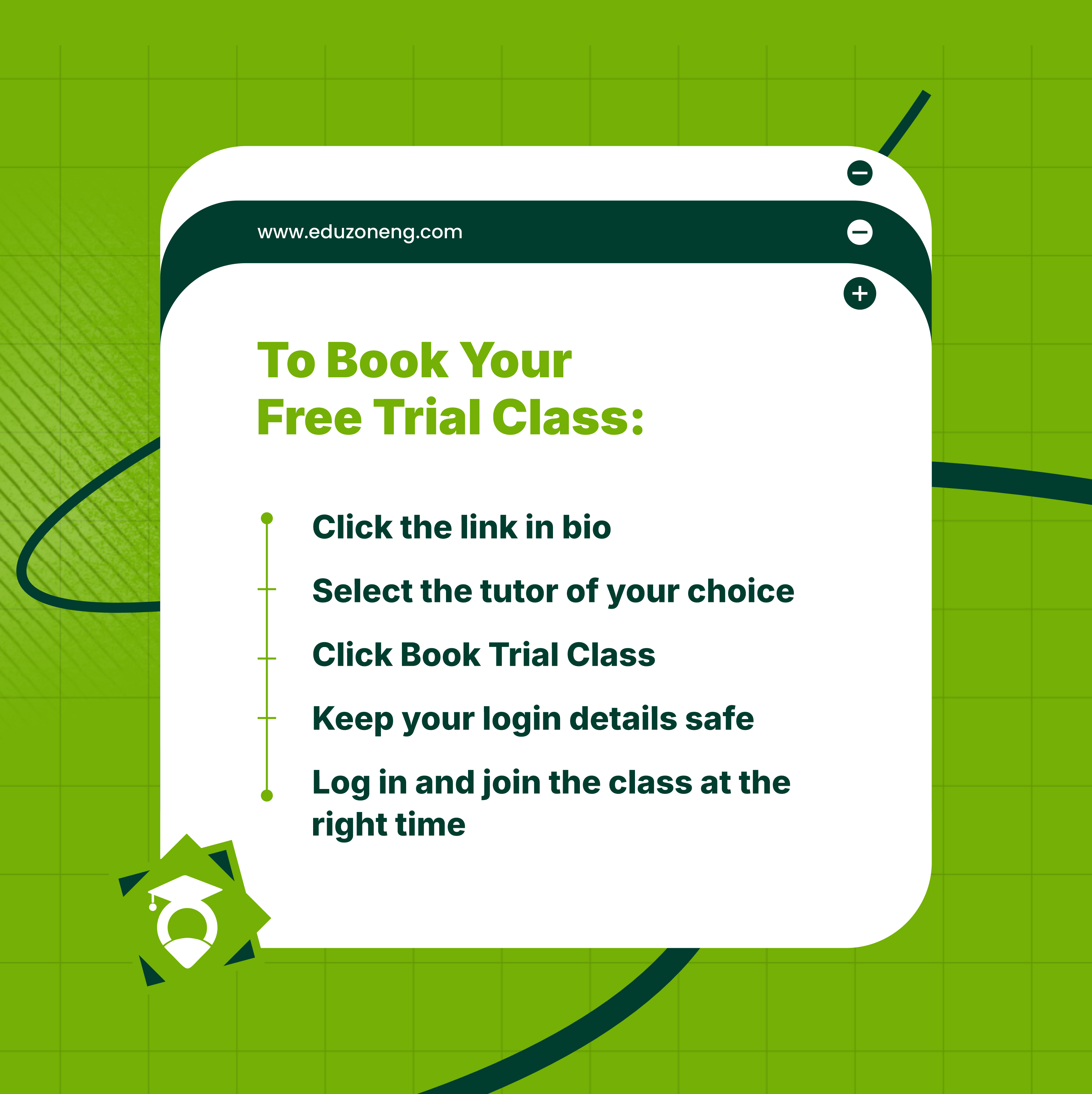 Eduzone ad campaign — how to book a free trial