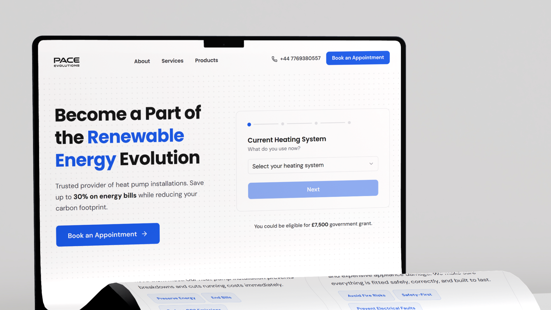 Pace Evolutions Website Design